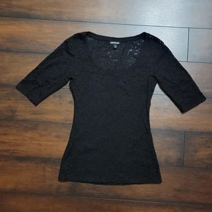 Express Black Lace Top